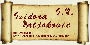 Isidora Maljoković vizit kartica